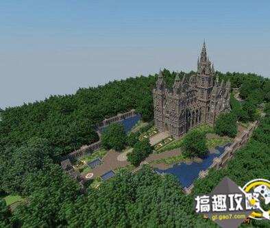 我的世界哥特式花园大教堂欧式风格地图下载 搞趣网